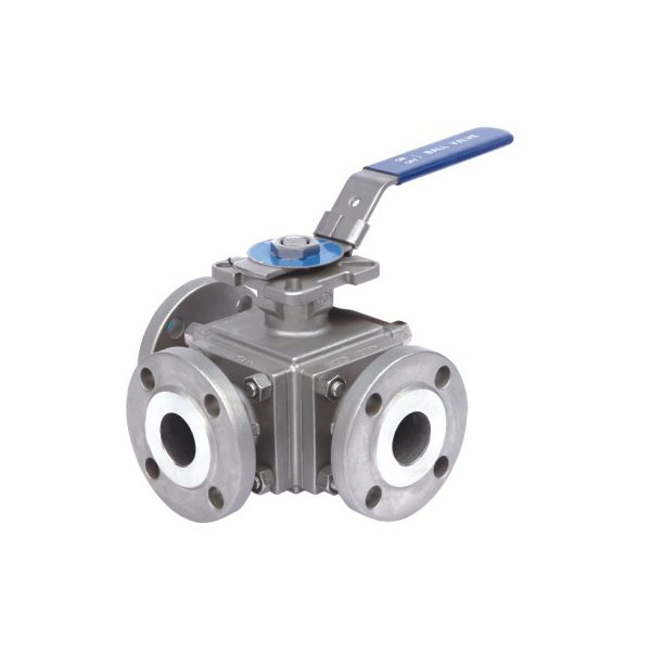 3-Way Flanged Ball Valve with Mounting Pad